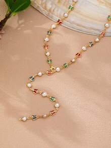 1/5pcs Multi-Layer Cross Y-Shaped Pendant Multicolor Virgin Mary Cross Pendant Multi-Layer Chain Women's Bohemian Style Jewelry Necklace (Rhinestone Color Random) - Multicolor - View 15