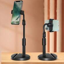 Adjustable Desk Phone Holder, Suitable For Video Recording, Universal Phone & Tablet Stand, Phone Recording Stand, Desktop Tripod, Compatible With Apple Devices Shooting, Mini Apple Tripod, Phone Stand, Android Devices, (Night Black) - Multicolor - View 6