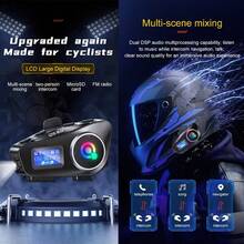 1pc Q58-MAX Premium Motorcycle/Bicycle Bluetooth Helmet Headset, Ultra-Long 500m Intercom, IP56 Waterproof, 25H Ultra-Long Battery 1000mAh Capacity, DSP+CVC Noise Cancelling, EQ Sound, FM Radio, LED Light, Perfect For Riding Outdoor Sports - Q58-mAX - View 5