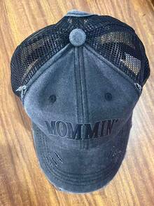 1 pieza Gorra de béisbol retro desgastada para mujer con cola de caballo alta, clásica ajustable adecuada para uso casual diario, fiestas, compras y otras ocasiones - Multicolor - Ver 12