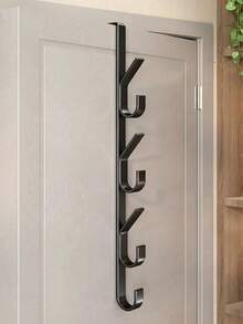 This Drill-Free Over-The-Door Hook Rack-Available In Silver Or Grey And In 3, 5, Or 7-Hook Versions-Is Perfect For Hanging Clothes, Hats, Keys, And Bags. A Great Space-Saving Storage Solution, It Mounts Securely Without Damaging The Door Or Wall. - Multicolor - View 9
