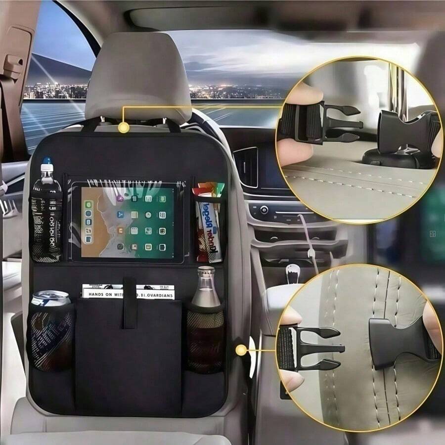 1個裝汽車收納袋 防踢後座收納器 汽車座椅背袋 汽車收納袋 平面式 牛津布座椅背收納器
