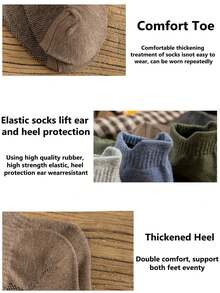 10/8/5 Pairs Unisex Breathable Sports Short Socks, Low-Cut Running Socks, Cushioned Moisture-Wicking Sweat-Absorbing Multi-Purpose Socks For Sports And Travel - Multicolor - View 5