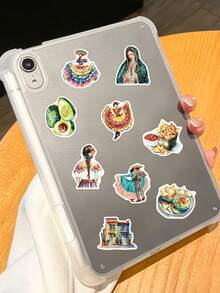 50pcs Mexican Themed Stickers For Tablet Suitcase Laptop Cases Scrapbooks Storage Boxes Decorative DIY Graffiti Stickers - A - View 4