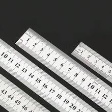1/5pcs Multi-Size Metal Steel Ruler 15cm 20cm 30cm Thickened Aluminum Alloy Measuring Ruler Portable Precise Drawing Tool Suitable For Students School Office Woodworking DIY Random Style - True Color - View 3