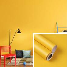 1 Roll Self-Adhesive Thickened Matte Wallpaper Sticker, Living Room Bedroom Wardrobe Furniture Renovation Sticker, Cabinet Sticker, Solid Color Waterproof Contact Paper, Multiple Colors Available. - Solid Color - View 21