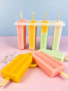 [DIY Frozen Treat Kit] Popsicle Molds With Lids Plastic Homemade Ice Pop Maker Tray DIY Frozen Treat Kit For Summer Snack Ice Cream Maker - Multicolor - View 10