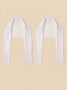 1pc Modal Sun Protection Solid Color Women's Casual Sleeve Covers Dance Bolero Suitable For Daily Use Raglan Arm Warmer - White 2 Pieces - View 3