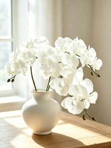 1/2Pcs Artificial Phalaenopsis Orchid Branches, 8-Head Premium Fake Moth Orchids, Vase Arrangement Decor For Home, Living Room, Bedroom, Bathroom, Office, Porch, Indoor & Outdoor Garden; Wedding, Party & Graduation Ornaments - Multicolor - View 6