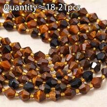 18-21 pièces Perles de pierre naturelle colorées en forme de losange pointu, perles d'espacement, accessoires de matériau semi-fini pour bijoux faits main DIY, perles en vrac - perles pointues en losange - Voir 11