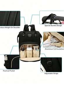Mochila multifuncional de gran capacidad y ligera con múltiples compartimentos, bolsillos con divisores separados, bolsa de almacenamiento portátil para viajes al aire libre, uso diario, senderismo, escuela y trabajo - Multicolor - Ver 2