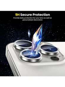 CASECOPS 6入組銀色9H強化玻璃金屬環相機鏡頭保護蓋，適用於 17/17 Air/17 Pro/17 Pro Max/16/16 Pro/16 Plus/16 Pro Max/15/14 Pro/14 Pro Max[6.1吋]/14/13 Pro Max/12/11，防刮HD全覆蓋，附金屬環，提供最大化保護 - 6件 - 查看 3