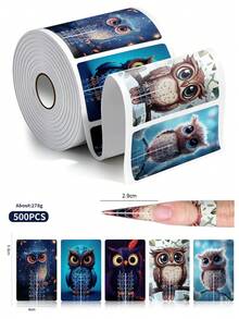 100/500 Pcs Nail Art Form With Line French Acrylic UV Nail Gel Tips Extension Forms 5 Colors Owl & Spider Pattern Nail Art Guide Mold Curl Stickers Nail Building Gel - Multicolor - View 9