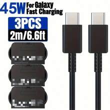 3 pièces Câbles de charge ultra-rapide double USB-C 45 W, 5 A, PD, compatibles avec les séries iPhone 17, 16 et 15 Pro Max, ainsi qu'avec Huawei. - Noir - Voir 10