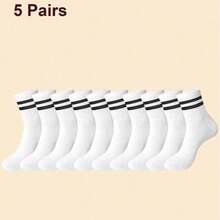 1/3/5/6/10 Paar schwarz-weiß gestreifte Herren-Wadenwärmer-Set, Geschenk für Freund, Herren-Geschenk - Verschiedenfarbig - Übersicht 7