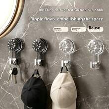 1/2pcs Detachable Rotating Suction Cup L-Shaped Hook Strong Load-Bearing Waterproof Moisture-Proof Organizer For Bathroom Kitchen Bedroom Wall Storage Hanger Removable Hook Multi-Purpose Holder Space-Saving Adhesive Mount - View 6