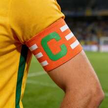 1Pc Football Armband, Three-Stripe Letter C Football Captain Armband, Elastic And Wear-Resistant - Adjustable Arm Strap - Sports Training Armband, Exclusive For Football Captains In Matches And Training - Three Striped C-shaped Armband - View 3