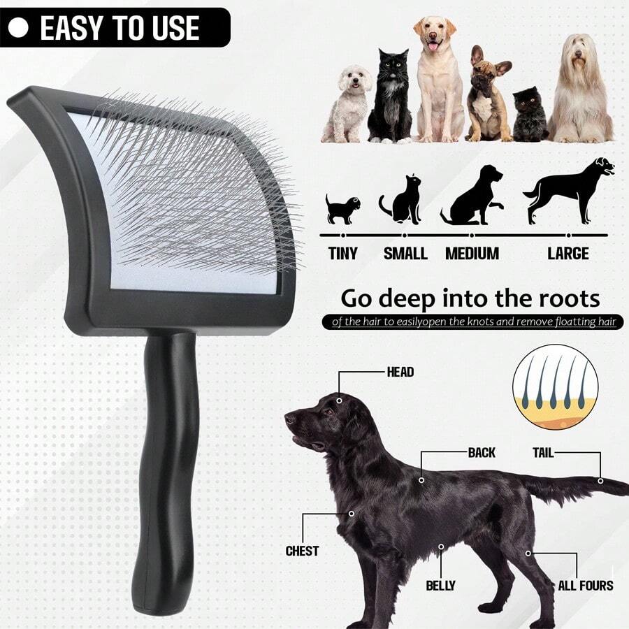 1pc Pet Grooming Comb For Dogs And Cats, Fast Deshedding Comb To Remove Loose Hair And Tangled Fur, Removes Floating Hair