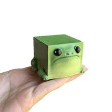 Best-Selling Ugly-Cute 3D Square Frog ABS Resin Figurine, Office Desk Desktop Home Decor Ornament, Creative Small Decoration, Quirky Craft Gift - Multicolor - View 7