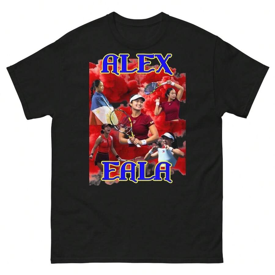 Camiseta Clásica Unisex de Rap de la Superestrella Filipina ALEX EALA, Estilo Hip Hop, Pinay Tennis - Negro - Ver 1