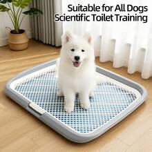 Large Size Dog Potty Tray With Removable Pee Post, Grid Mesh Anti-Leak Indoor Puppy Training Toilet, Anti-Splash Pet Pee Pad Holder For Medium Large Dogs House Training - View 5