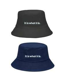 1/2pcs Colorful Neutral Letter Pattern Bucket Hat, Suitable For Outdoor Travel, Beach Vacation, Festival And Daily Fashion Matching, Best Holiday Gift - Multicolor - View 17
