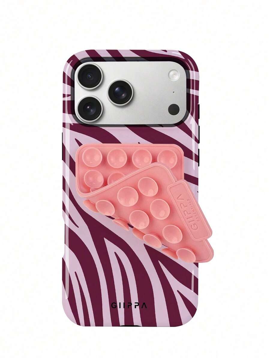 A Stylish Phone Case. Does Not Include Lanyard Or Stand. GIIPPA1 Computer Yellow Base With Pink Zebra Print Design Phone 17 Professional Max Case, Fits 16 Professional Max, 15 Professional Max, 14 Professional Max, Korean Stylish & Interesting Phone Case, Compatible With 11/12/13/14/15/28 Professional Max. Also, Stylish Design Suitable For Both Men And Women, Ideal Gift For Girlfriend On Christmas Valentine's Day, Easter Wedding Season And Birthday - 粉色 - 查看 1