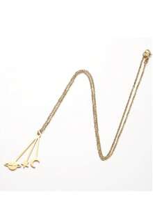 1pc Stainless Steel Crescent Moon Necklace - XL919 - View 7