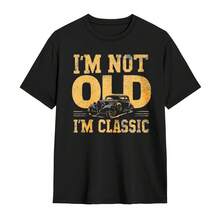 NO SOY VIEJO SOY CLÁSICO con coche clásico diseño camiseta de cuello redondo para hombre estilo urbano y casual - Negro - Ver 3