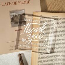 Square Shaped Clear Acrylic Tabletop Sign, Thank You Appreciation Keepsake Gifts For Women Men, Teacher Nurse Boss Coworker Principal Colleague Gift, End Of Term Farewell Present, Back To School Birthday Christmas Thanksgiving Desktop Decor - 1PC - View 4