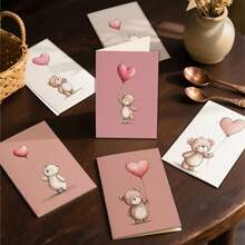12pcs Balloons, Heart-Shaped Greeting Card | Includes Envelope, Greeting Card | Perfect For Birthdays, Celebrations, And Thank-You Notes; Ideal Gift For Birthday And Holiday Wishes And Messages. - Sets - View 3