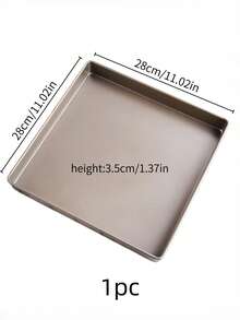 1pc 11-Inch Thickened Square Baking Pan, Gold Carbon Steel Baking Pan, Cake Roll Nougat Cookie Baking Mold, Non-Stick For Oven, Baking Tools, Baking Tray Baking Pan - Brown - View 12