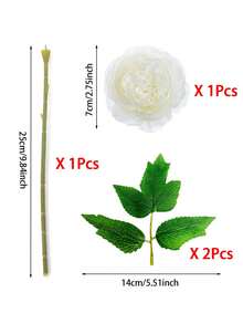 80/40pcs White Peony Artificial Flowers, Silk Peony Artificial Flowers With Stems, Realistic, Suitable For Table Centerpiece Decoration, Wedding, Home, Party, Bridal Bouquet Decoration (White) - White - View 9