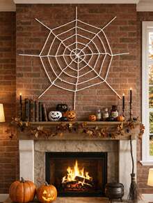 1 pieza Telaraña de peluche blanca, Decoración de telaraña de peluche, Decoración de Halloween, Suministros para fiestas de Halloween 2026 interiores/exteriores, Decoración de pared, Decoración del hogar de Halloween, Decoración colgante de casa embrujada, Decoración de invierno, Decoración de fiesta de Halloween, Suministros para fiesta de Halloween, Recuerdos de fiesta - Telaraña blanca - Ver 2