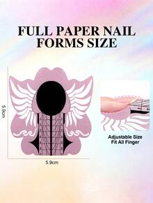 100/500 Pcs Nail Art Form With Line French Acrylic UV Nail Gel Tips Extension Forms 5 Colors Owl & Spider Pattern Nail Art Guide Mold Curl Stickers Nail Building Gel - Multicolor - View 3