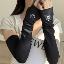 1 Pair Women's Summer Ice Silk Sun Protection Arm Sleeves, Loose Fit Cooling Arm Guards, Fashion Solid Color Driving Arm Covers, Plus Size Design, Suitable For Driving, Summer Daily Wear, Outings, Music Festivals, Can Be Paired With Gloves, Also Suitable For Parties And Other Occasions. Ice Silk Summer Sun Protection Women's Loose Arm Sleeves, Fashion Solid Color Driving Arm Covers - Multicolor - View 7