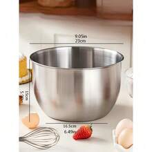 Mangkuk Pengaduk Stainless Steel Bertingkat, Mangkuk Pengaduk Kue, Peralatan Dapur Bulat Tahan Karat, Cocok untuk Memasak, Memanggang, Menyiapkan, dan Membersihkan. Sempurna untuk Penggunaan di Rumah, Juga Bagus untuk Dekorasi Halloween dan Natal. - View 9