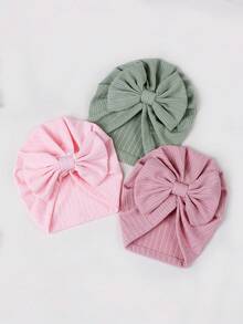 4pcs Soft Comfortable Elastic Knit Bow Headbands For Baby (0-9M) Cute Newborn Hair Accessories - Multicolor - View 8