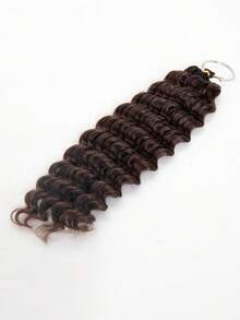 Deep Wave Feather Hair Extensions, #4 Color Human Hair, Invisible Miracle Knot Braided Hair, 60g Pre-Bundled Braided Hair, Reusable Brazilian Hair Extensions, Braided Hair - S4 - View 4