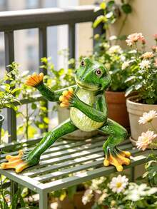3-Piece Resin Yoga Frog Decorative Set, Home Decor, Holiday Gift, A Present For Frog Lovers, Seasonal Home Decoration, Office Desktop Decoration, Outdoor Garden Decoration. - New Model - View 7