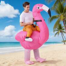 1pc Adult Inflatable Flamingo Costume, Fits Height 1.5-2m, Suitable For Christmas, Cosplay, Anime Role Play, Party, Stage Performance And Masquerade - Flamingos - View 4