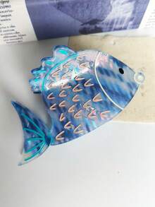 1pc Ocean Series Tropical Fish Shaped Hair Claw Clip, Acetate Hair Claw For Women, Half-Up Hair Accessory, Fun Creative Beach Hair Clip, Versatile Daily Seaside Hair Accessory, Summer Accessory - Multicolor - View 6