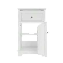 Mobile bagno in MDF, 51 x 46 x 87 cm, completamente laccato, con cassetto scorrevole e ripiani regolabili, ripiani  , gambe alte, lavabo integrato, bianco - Bianco - Visualizzare 9
