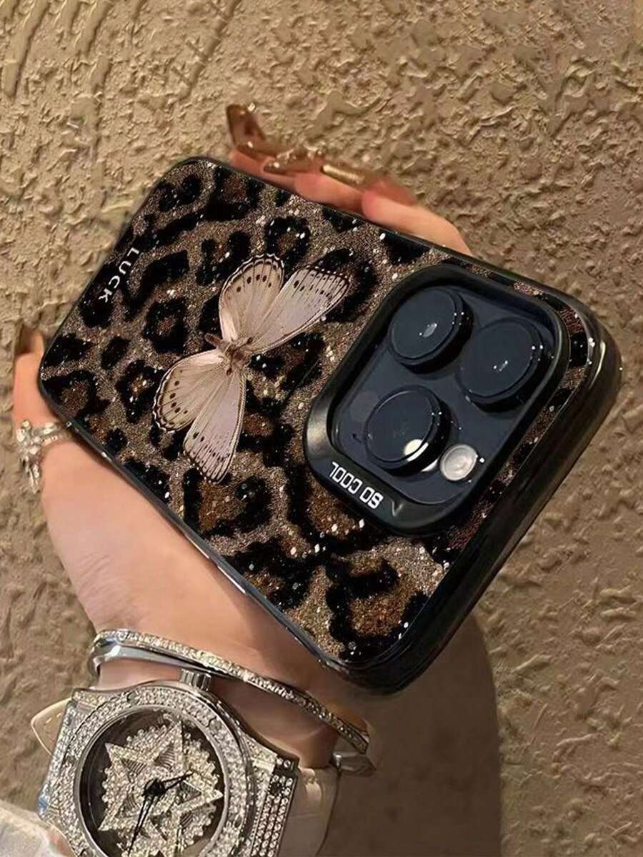 1 Stylish Phone Case. Does Not Include Lanyard Or Stand. Shockproof. Premium Phone Case With Butterfly And Leopard Print Design. Compatible With IPhone 14, 15 Professional, 16, 11, 16 Professional, 13, 11, 12, 13, 16, 15, 16 Plus, P16, P16PEOMAX, P14 PRO, P13, P11, P12XR, Cartoon 78G, A134G Series, A14, A04, A34. Waterproof, Drop-Proof, Scratch-Resistant, Spring-Flavored, Birthday Gift. - 彩色 - 查看 1