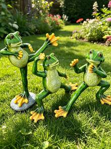 3-Piece Resin Yoga Frog Decorative Set, Home Decor, Holiday Gift, A Present For Frog Lovers, Seasonal Home Decoration, Office Desktop Decoration, Outdoor Garden Decoration. - New Model - View 2