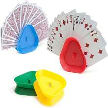 4 Packs Triangle Plastic Playing Card Holder, Hands-Free Poker Card Rack, 4 Colors Card Stand For Family Party Board Game - Multicolor - View 2