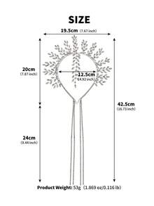 1件奢華水鑽葉子皇冠髮箍，附長流蘇，銀色水晶新娘髮冠髮飾，適用於婚禮、舞會、精靈Cosplay - 銀色 - 查看 12