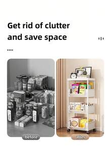 1pc Multi-Layer Open-Top Movable Bookshelf Storage Rack, Gap-Filling Simple Floor-Standing Dust-Proof Organizer For Children's Toys And Books, Suitable For Home, Bedroom, Study, Balcony, Housewarming Gift, Home Decor, Daily Essential - White - View 3