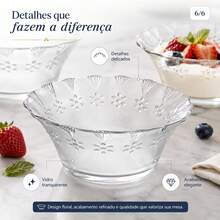 Glass Dessert Bowl Set, 6 Pieces, 270ml Thick, Decorated With Cotton. - 6unds 270毫升 - 查看 5