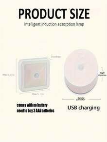6pcs Motion Sensor Lights, LED Cabinet Lights, Outdoor Step Lights, USB Rechargeable/Battery Powered Night Lights - Perfect For Bedroom Decor, Hallway Decor, Bathroom Decor, Cabinet Decor, Stair Lighting, Outdoor Decor, Home Decor And Room Decor - Multicolor - View 3